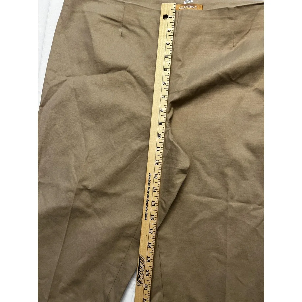 Ellen Tracy Pants Womens 10 Tan Khaki Stretch‎ Straight Leg Dressy Work